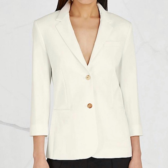 The Row Jackets & Blazers - The Row Ivory Wool Blend Single Breasted Schoolboy Crepe Blazer Jacket Size 10